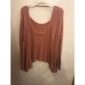 Loose fitting low back sweater